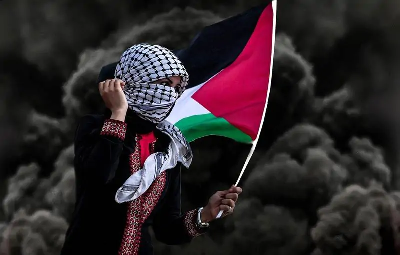 Девушка с Флагом Палестины
