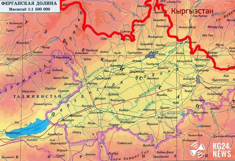 Ферганская Долина на карте