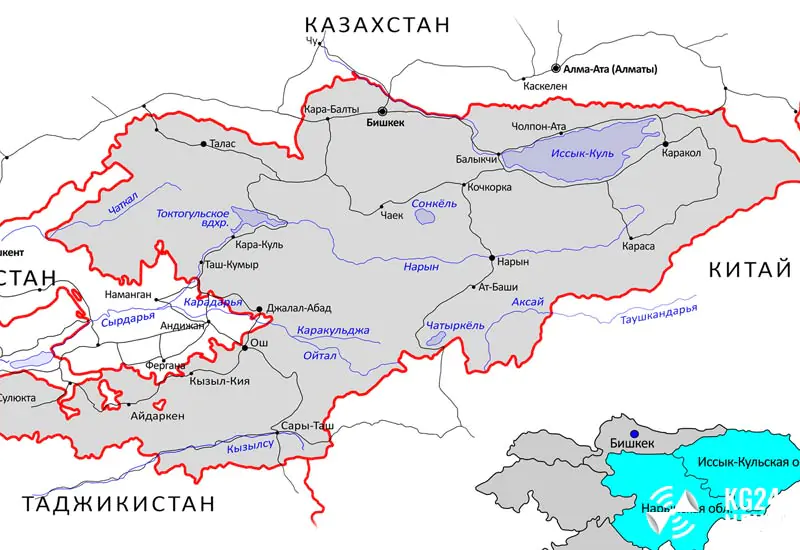 Река Нарын на карте