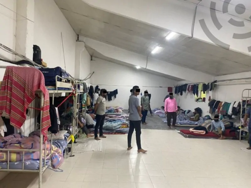 Помещение, где содержались нелегально прибывшие граждане