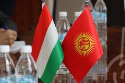 Флаги Венгрии и Казахстана